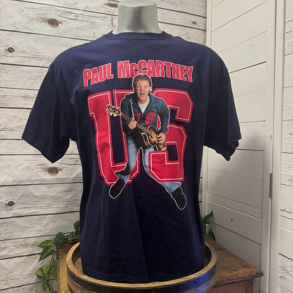 Paul McCartney 2005 US Tour Concert Schedule T-Shirt Navy Blue Giant Mens XL